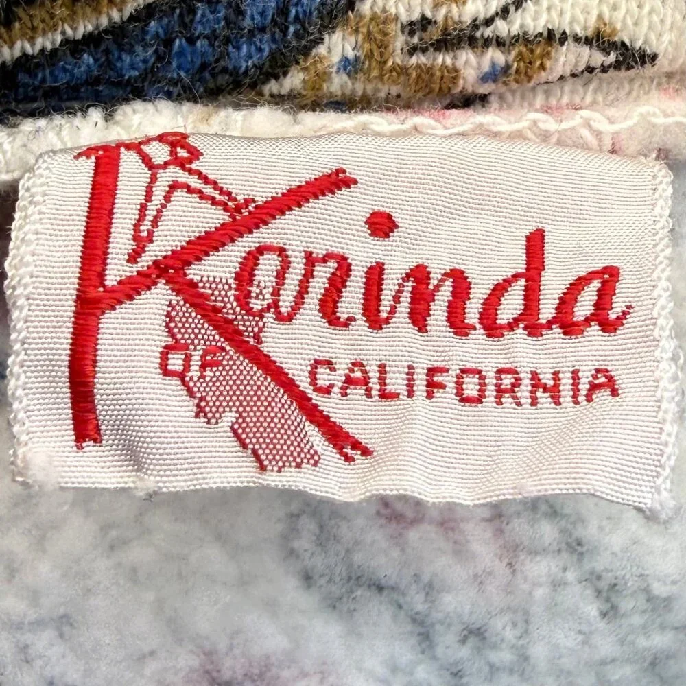 Vintage 1960s Girls’ Floral Print Sweatshirt, Half Zip, Karinda of California 8